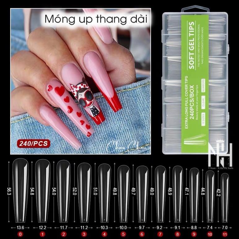 Móng up siêu dài phom nhọn ,móng tip dài, tip thang, tip tre , up thang dài, up vuông dài, phụ kiện nail cao cấp