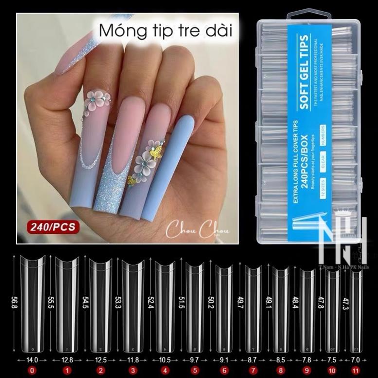 Móng up siêu dài phom nhọn ,móng tip dài, tip thang, tip tre , up thang dài, up vuông dài, phụ kiện nail cao cấp