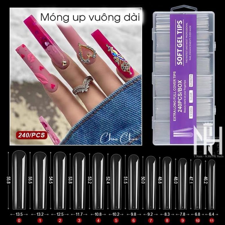 Móng up siêu dài phom nhọn ,móng tip dài, tip thang, tip tre , up thang dài, up vuông dài, phụ kiện nail cao cấp