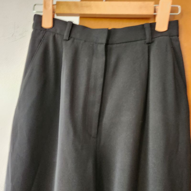 Quần tây đen vintage Nhật hiệu Renault form suông lưng cao tôn dáng hai lớp - em và nắng