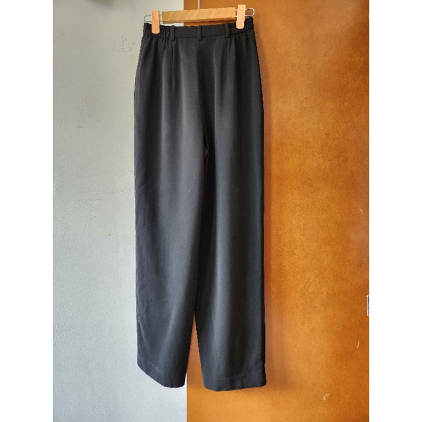 Quần tây đen vintage Nhật hiệu Renault form suông lưng cao tôn dáng hai lớp - em và nắng