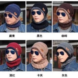 SET MŨ LEN KÈM KHĂN 2 IN 1