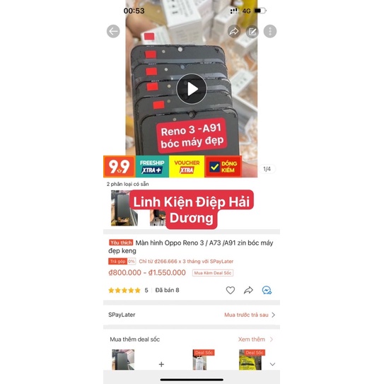 Màn hình Oppo Reno 3 /A73 /A91 zin bóc máy đẹp keng