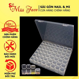 Set hộp nhựa 56 ô đựng charm đá - set hộp 56 ô đựng phụ kiện chuyên dụng có nắp đậy - khoá cài chắc chắn