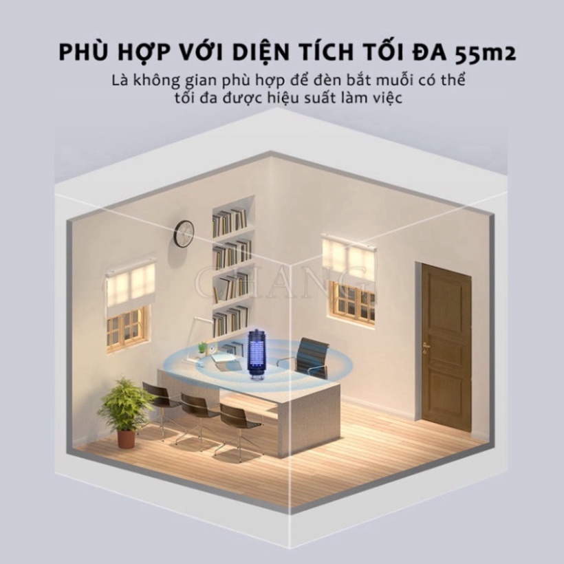 Đèn bắt muỗi thế hệ mới, Bẫy muỗi diệt côn trùng điện quang hình tháp 3D kiêm đèn ngủ, chống lóa mắt có cổng sạc USB