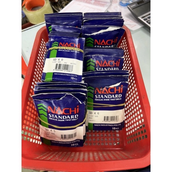 Khoan Nachi chuyên thép List 500 từ phi 4,1 đến 5mm đồng giá 40k/ chiếc. Hàng chất lượng cao.
