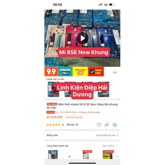 Màn hình Xiaomi Mi 8 SE New hãng liền khung đủ mầu