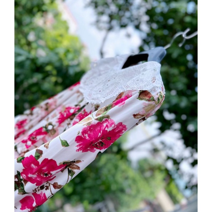 Sơ mi dài tay mix cổ ren xinh xắn.