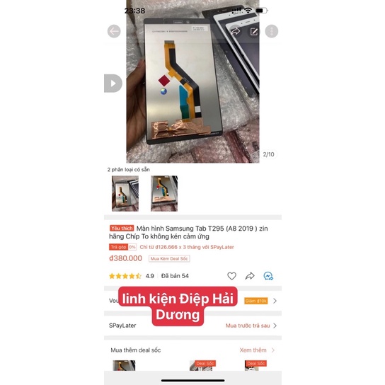 Màn hình Samsung Tab T295  zin hãng Chíp To không kén cảm ứng