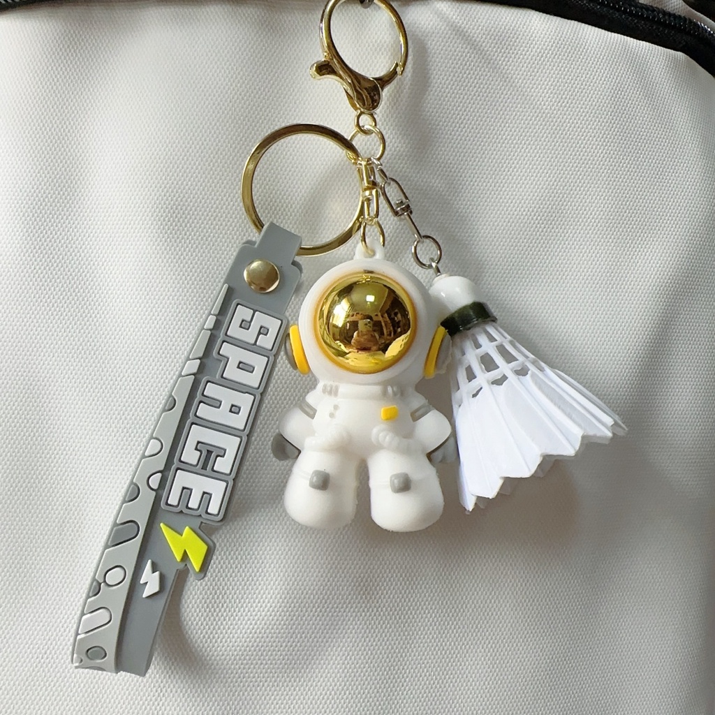 Ưu Đãi Đặc Biệt Móc Khóa Hình Quả Cầu Lông / Phi Hành Gia Trang Trí Túi Xách Học Sinh