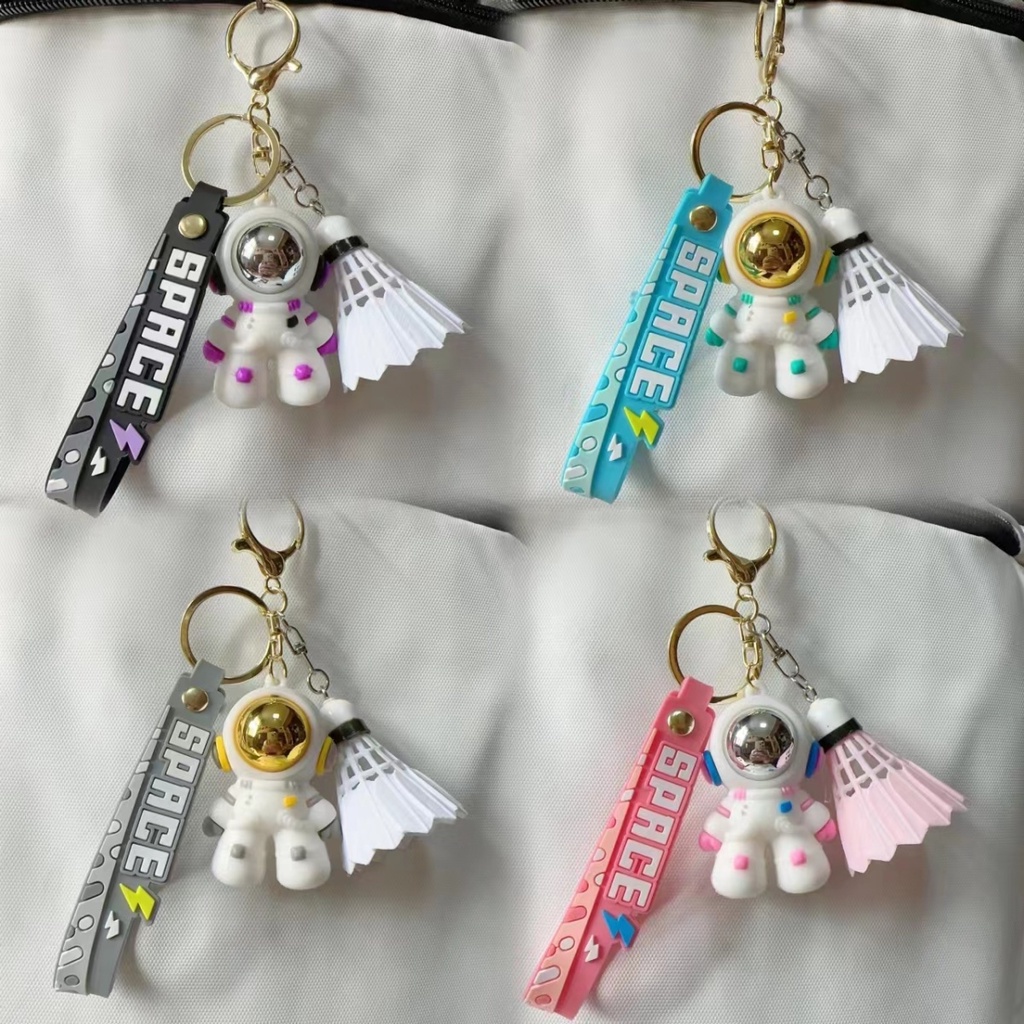 Ưu Đãi Đặc Biệt Móc Khóa Hình Quả Cầu Lông / Phi Hành Gia Trang Trí Túi Xách Học Sinh