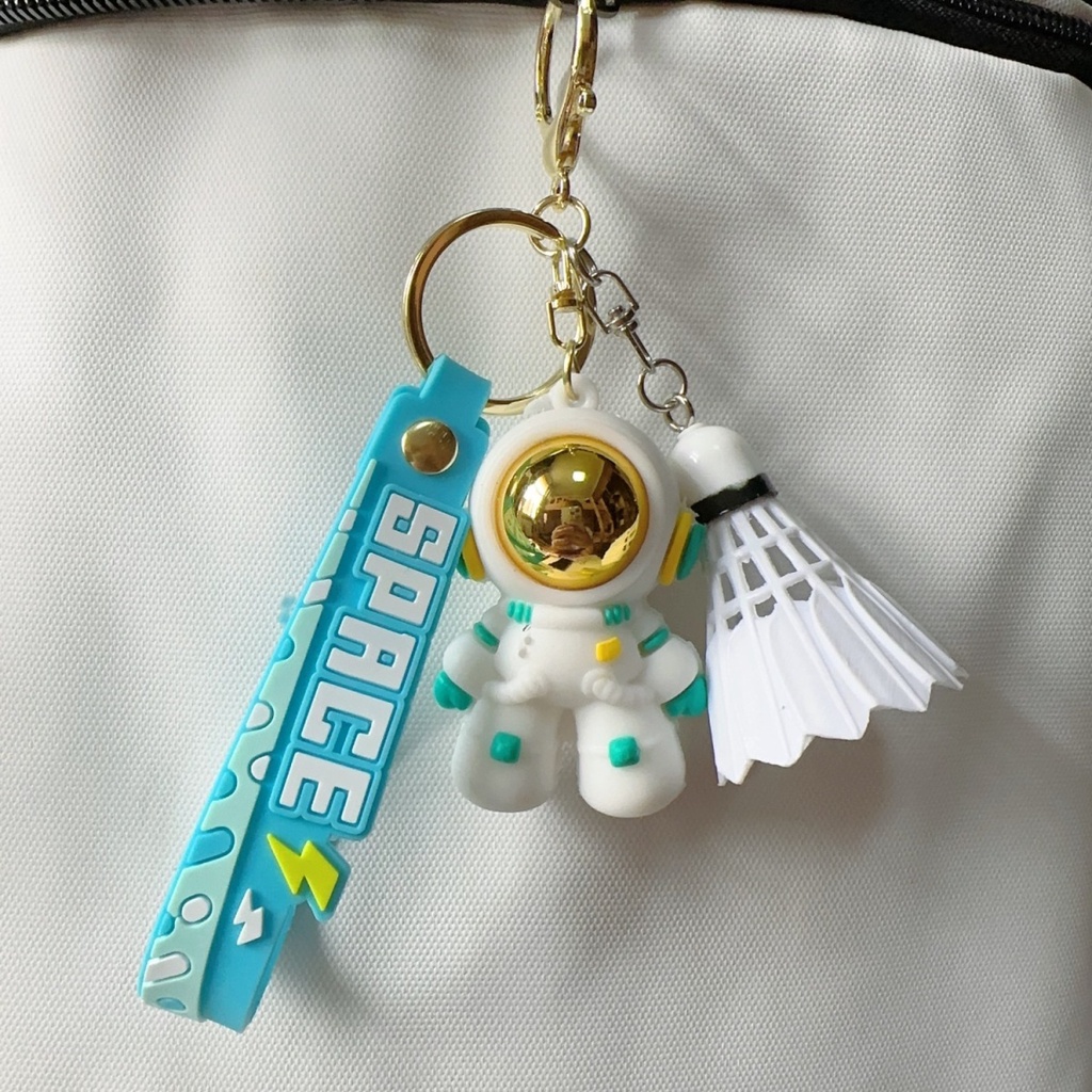 Ưu Đãi Đặc Biệt Móc Khóa Hình Quả Cầu Lông / Phi Hành Gia Trang Trí Túi Xách Học Sinh