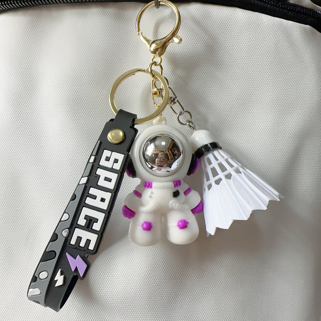 Ưu Đãi Đặc Biệt Móc Khóa Hình Quả Cầu Lông / Phi Hành Gia Trang Trí Túi Xách Học Sinh