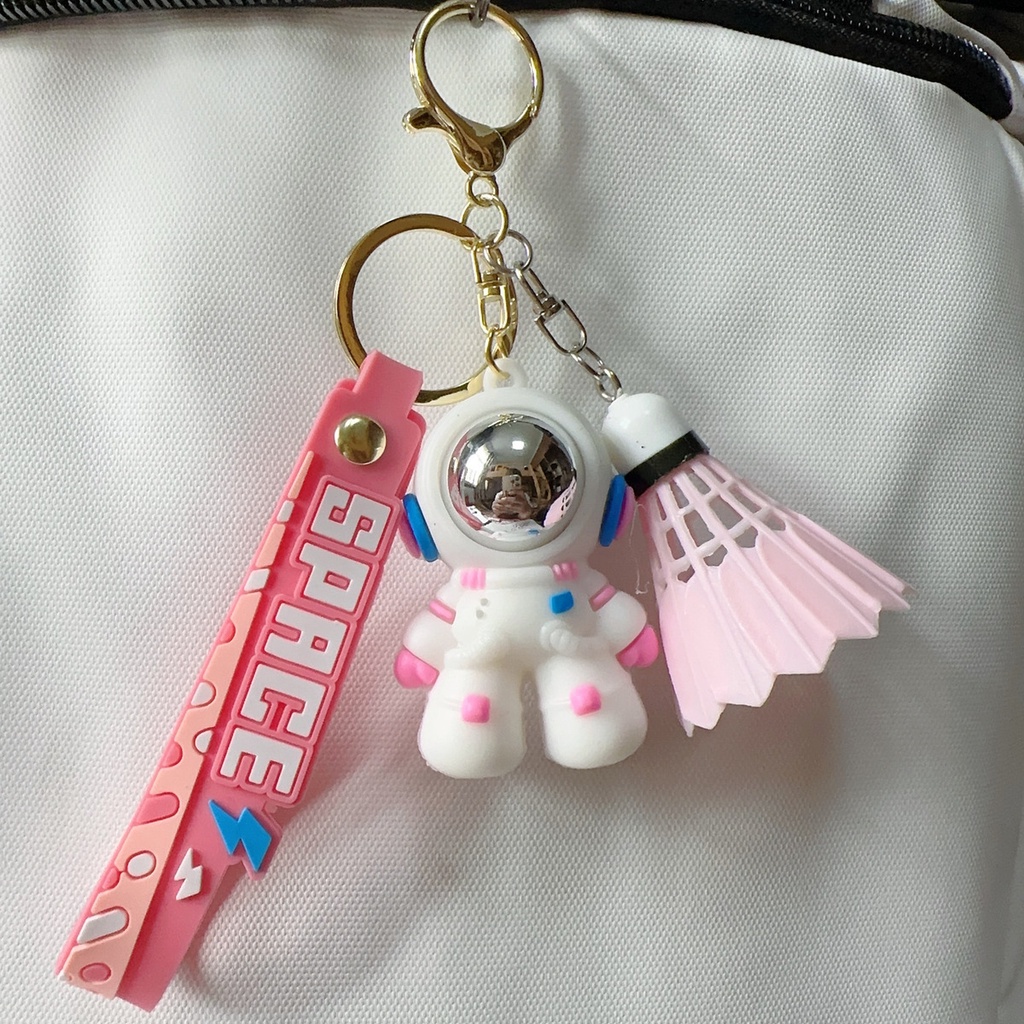 Ưu Đãi Đặc Biệt Móc Khóa Hình Quả Cầu Lông / Phi Hành Gia Trang Trí Túi Xách Học Sinh