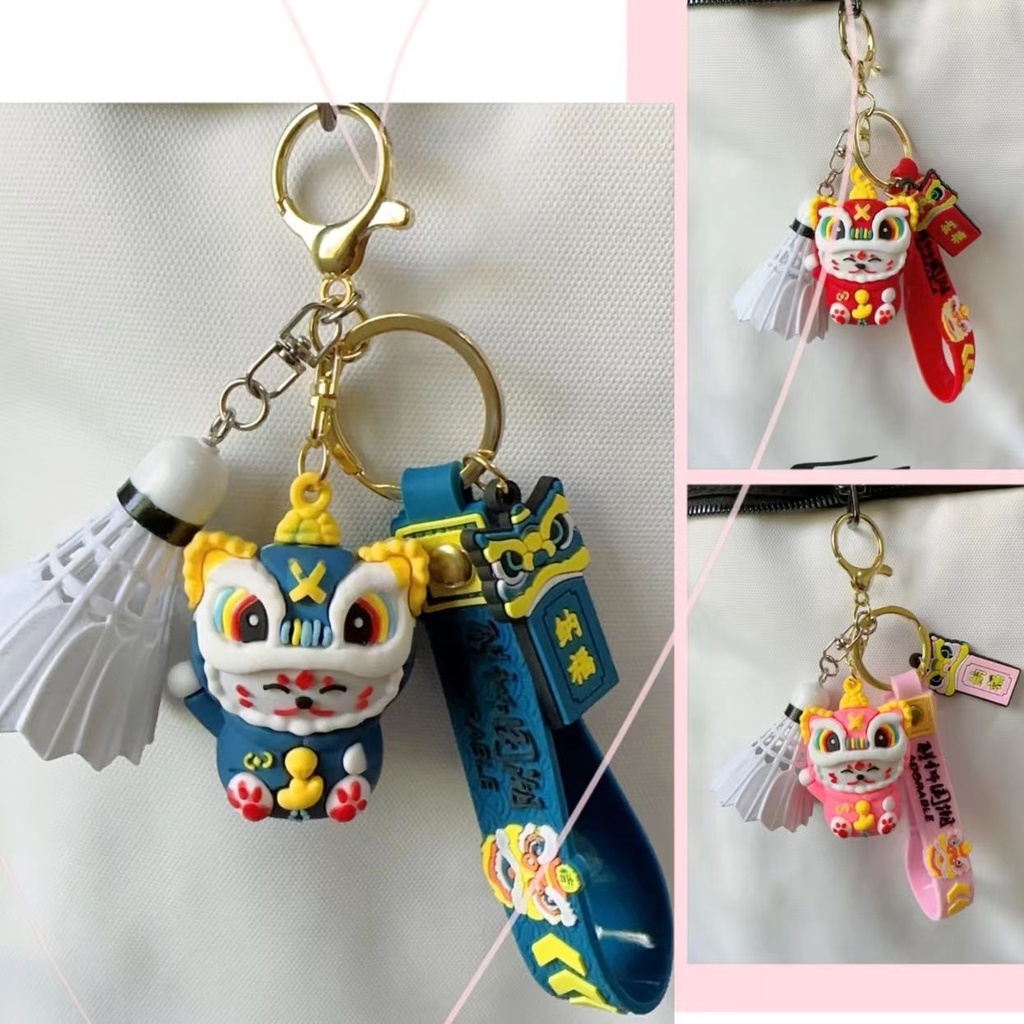 Móc Khóa Hình Mèo Và Cầu Lông Xinh Xắn