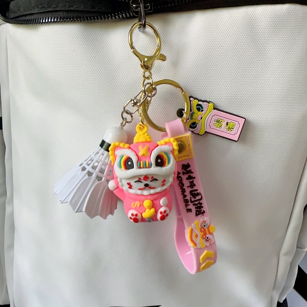 Móc Khóa Hình Mèo Và Cầu Lông Xinh Xắn