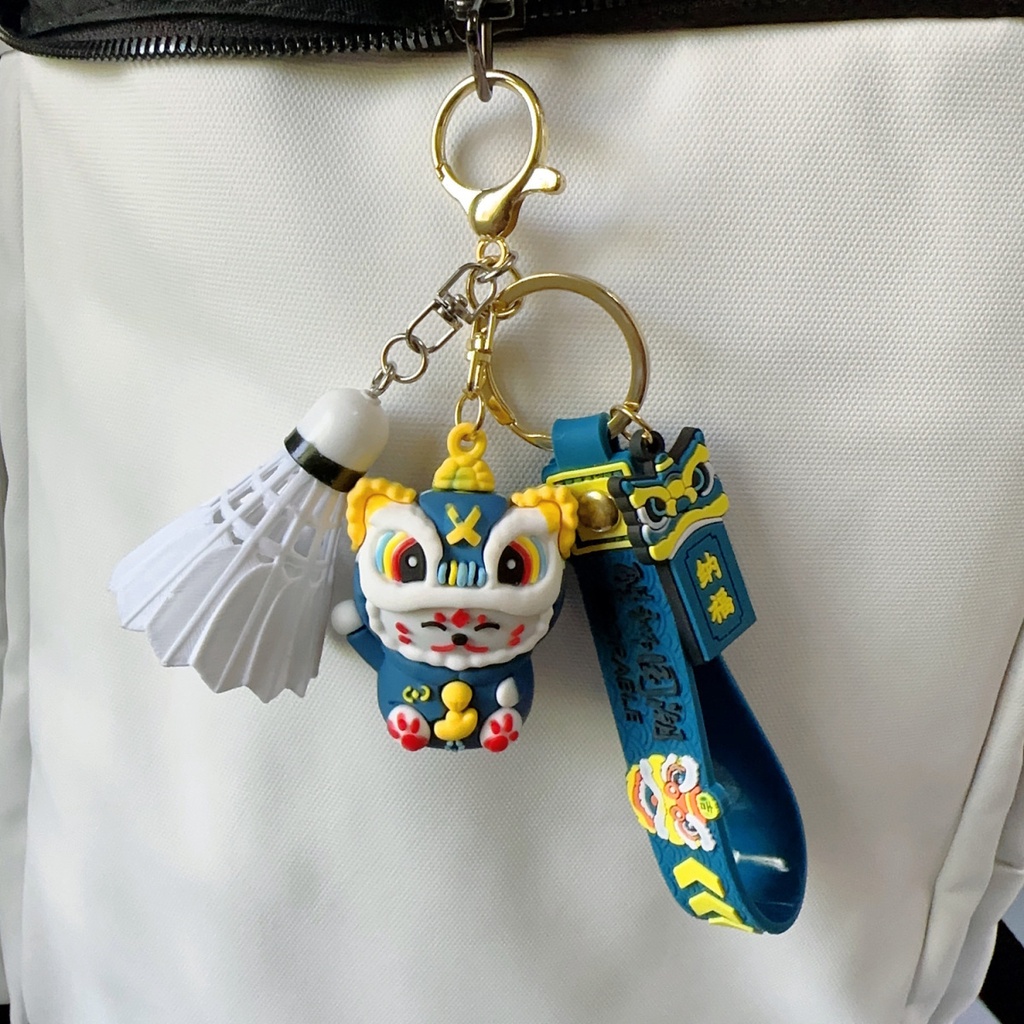 Móc Khóa Hình Mèo Và Cầu Lông Xinh Xắn