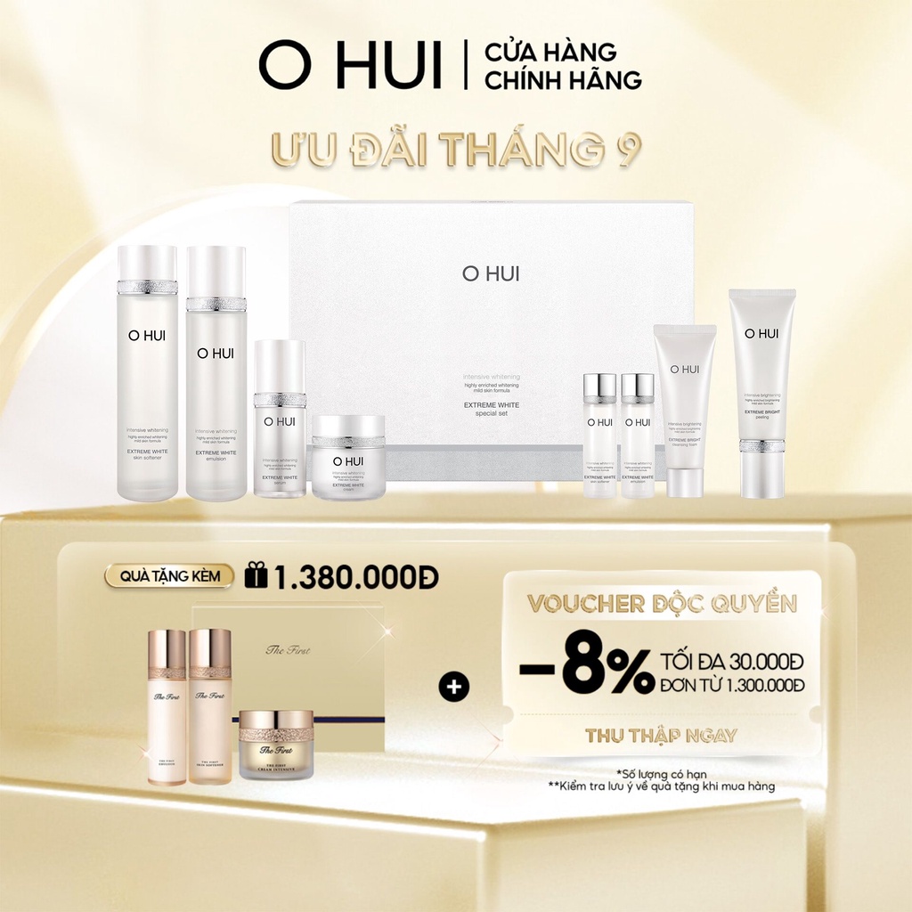 Bộ dưỡng trắng 6 món OHUI Extreme White 6pcs Set