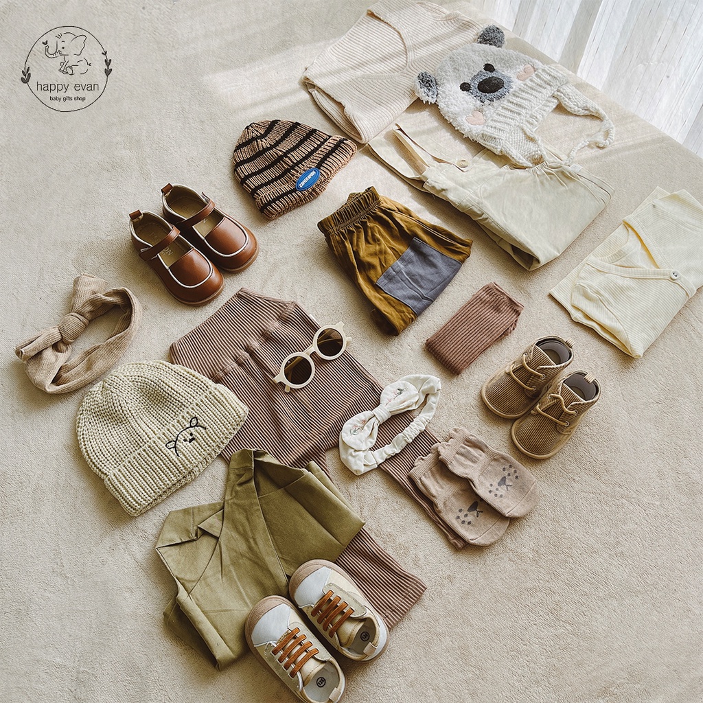 🅷.🄴🅅🄰🄽  Nón len phong cách Hàn Quốc cho bé trai bé gái, giữ ấm thu đông.