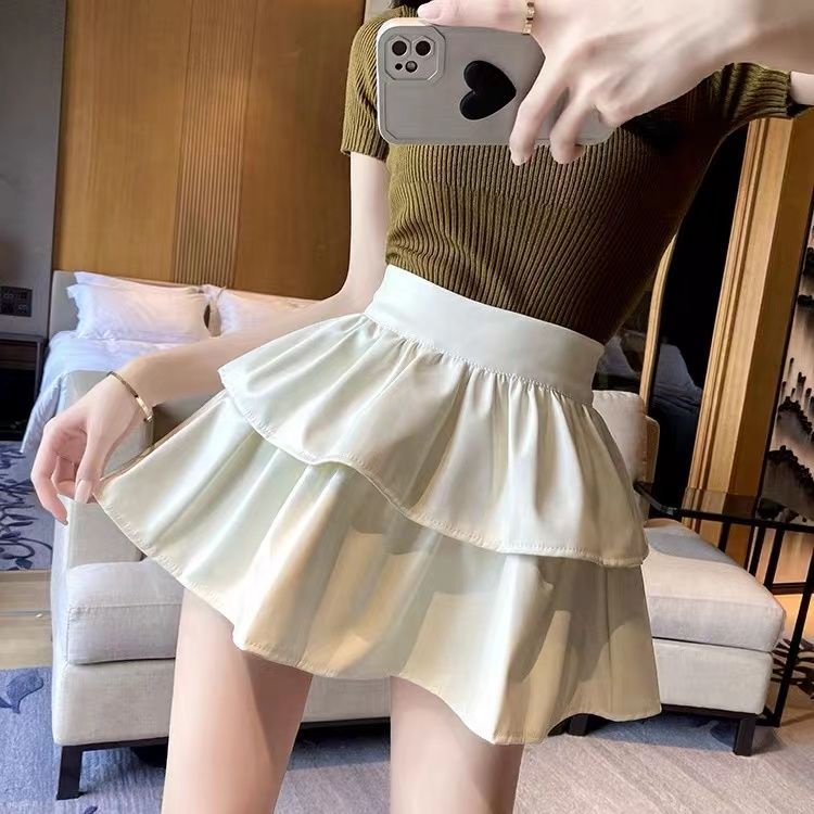 Jiashucheng Chân Váy Da pu Dáng Chữ a Lưng Cao Thời Trang Thu Đông Cho Nữ