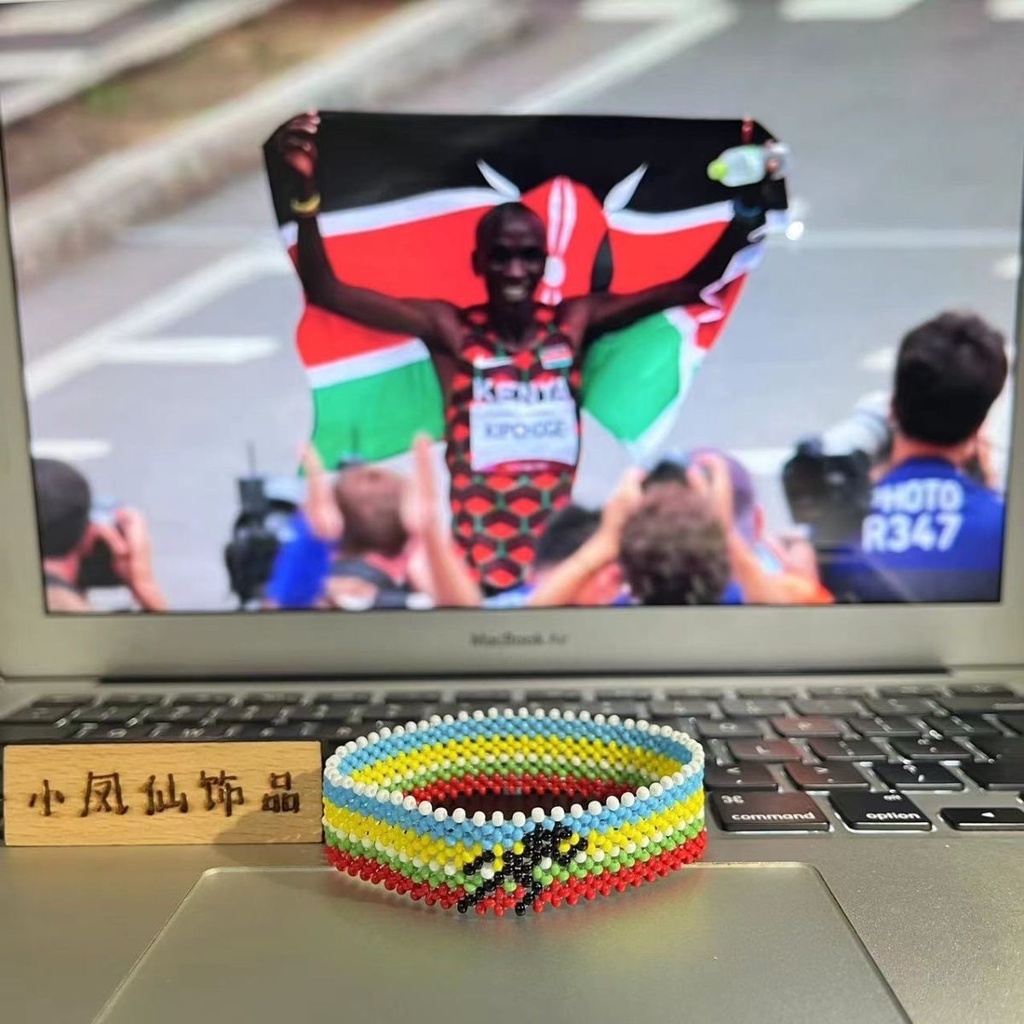 Hàng Có Sẵn! Kenyan Vòng Tay Chạy marathon handmade dafuji farah Tùy Chỉnh Phong Cách