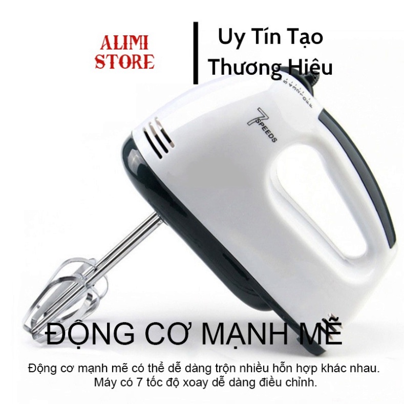 Máy Đánh Trứng Trộn Bột Cầm Tay Cao Cấp 7 Tốc Độ Kèm 4 Que Trộn Inox Công Suất 260W _DT2