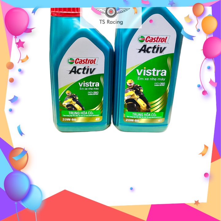 Nhớt castrol vistra 20W50 0.8L 1.0L - xe số - xe côn