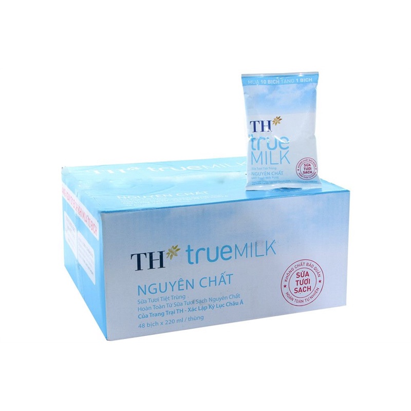 Sữa TH bịch nguyên chất 220ml - thùng