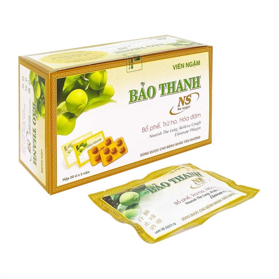 KẸO NGẬM BẢO THANH KHÔNG ĐƯỜNG HỘP 20 VỈ