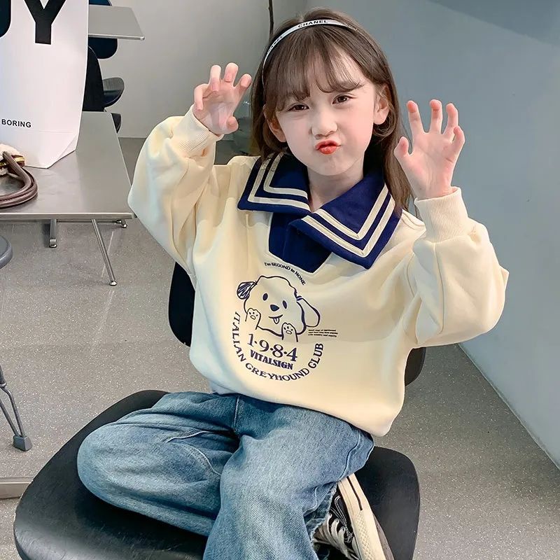 Áo Sweater Tay Dài Phong Cách Thời Trang Xuân Thu Mới 2023 Dành Cho Bé Gái
