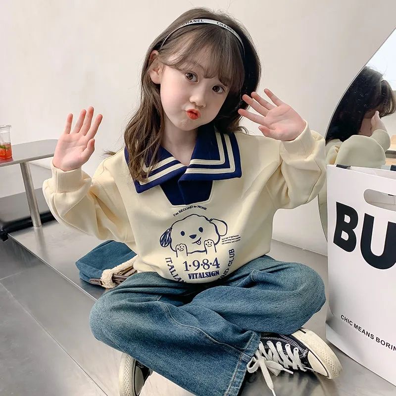 Áo Sweater Tay Dài Phong Cách Thời Trang Xuân Thu Mới 2023 Dành Cho Bé Gái