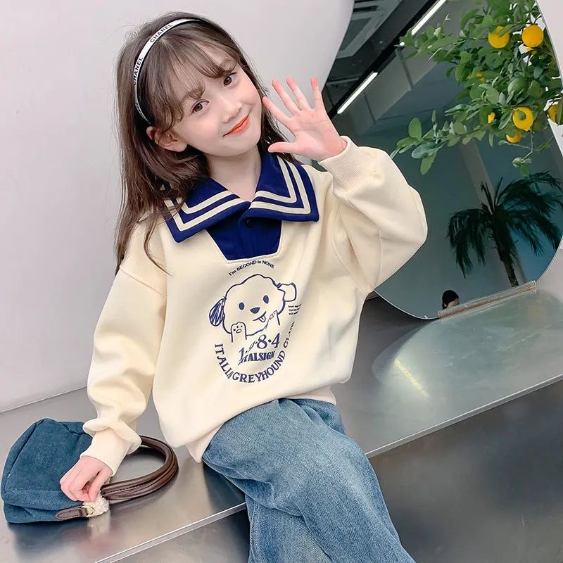 Áo Sweater Tay Dài Phong Cách Thời Trang Xuân Thu Mới 2023 Dành Cho Bé Gái