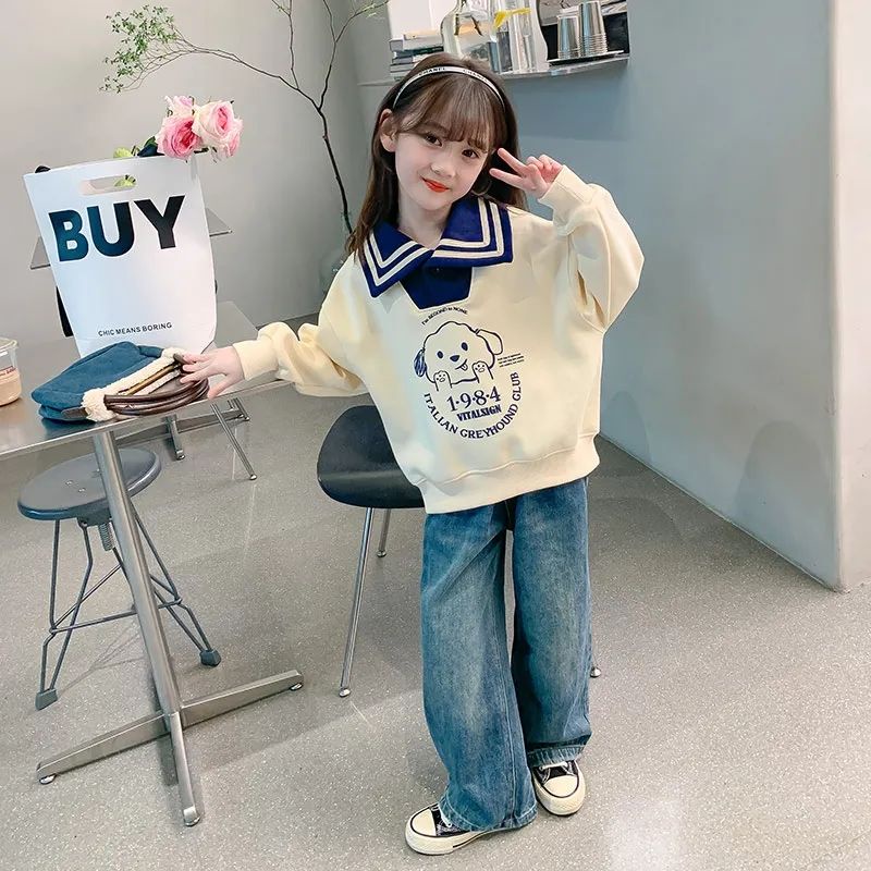 Áo Sweater Tay Dài Phong Cách Thời Trang Xuân Thu Mới 2023 Dành Cho Bé Gái