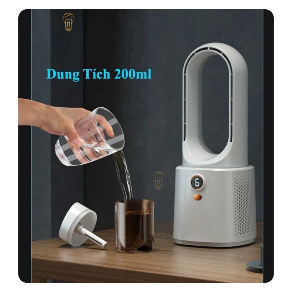 Quạt Tích Điện Phun Sương _ Quạt Không Cánh 6 Chế Độ Làm Mát Nhanh Chóng