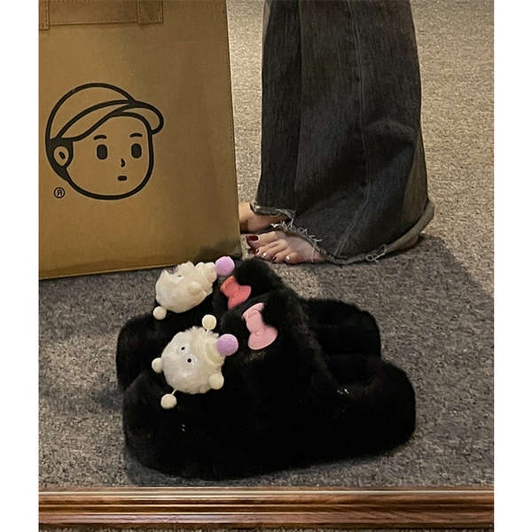 Dép Lông Đế Dày Thời Trang Xinh Xắn Cho Nữ Dễ Thương