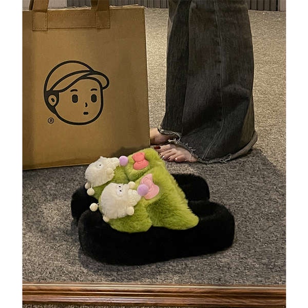 Dép Lông Đế Dày Thời Trang Xinh Xắn Cho Nữ Dễ Thương