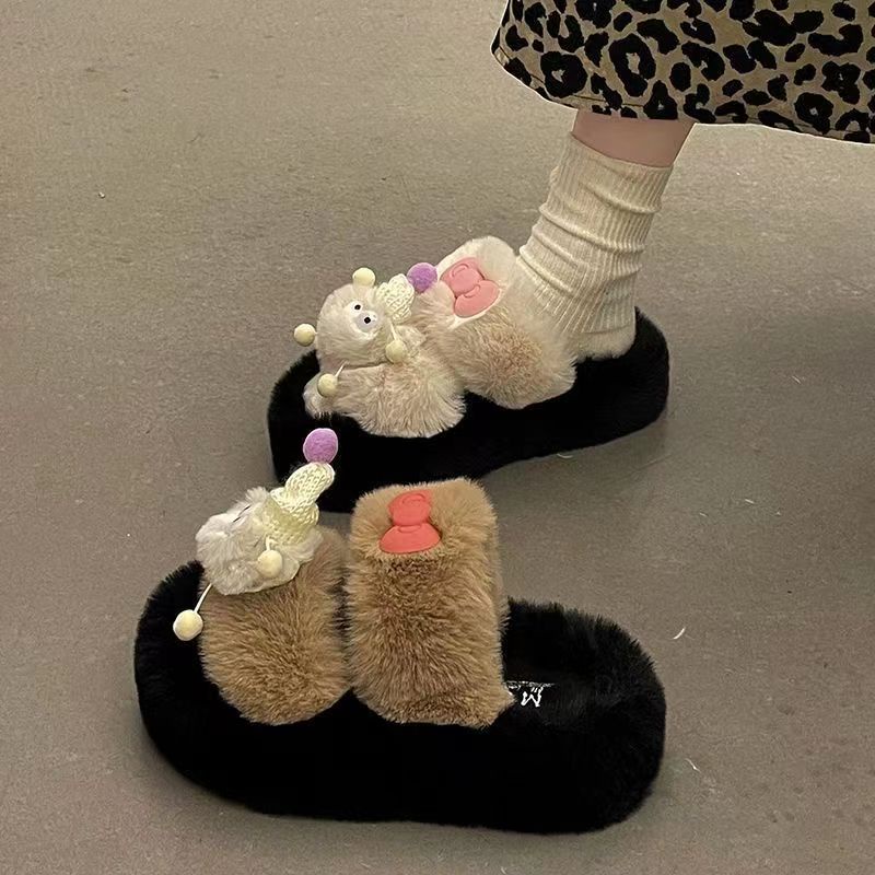 Dép Lông Đế Dày Thời Trang Xinh Xắn Cho Nữ Dễ Thương