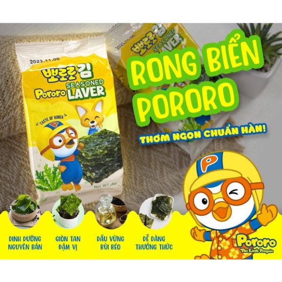 Rong Biển Ăn Liền Pororo Hàn Quốc Cho Bé Gói 5 gram