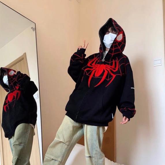 Áo Hoodie Người Nhện Unisex GENTMAN, Áo Khoác Người Nhện Chất Liệu Nỉ Bông 2 Lớp Cao Cấp