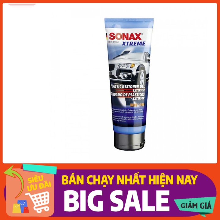 (Rẻ vô địch) Gel nano bảo dưỡng và phục hồi nhựa không sơn SONAX XTREME PLASTIC RESTORER GEL 250ML [Sản phẩm chiết từ hà
