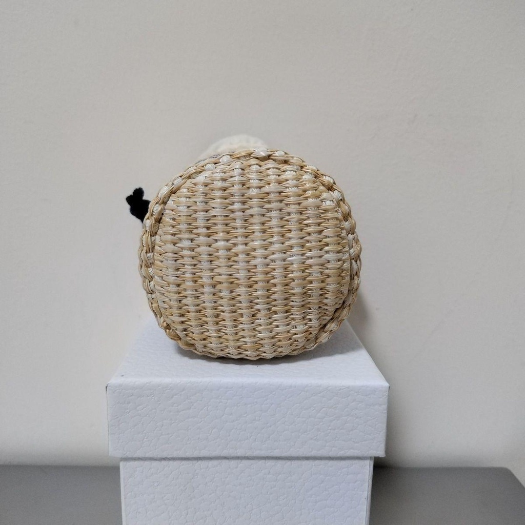 Dior Túi Xách bucket Đan Mây Hình Tròn Nhỏ Nhắn Xinh Xắn