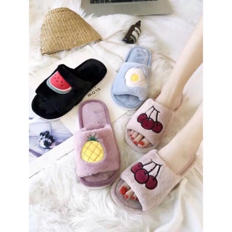 Dép Bông🍀FREESHIP🍀Dép Đi Trong Nhà Hình Hoa Qủa Xinh Xắn Cho Nữ