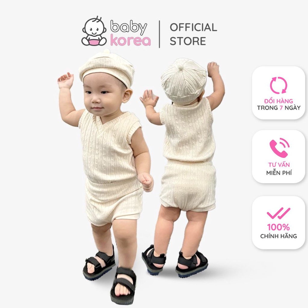 (Chính hãng) Bộ áo gile kèm quần Kkwabeagi vặn thừng độc đáo Peekaboo made in Korea cho bé từ 1 đến 6 tuổi thời trang
