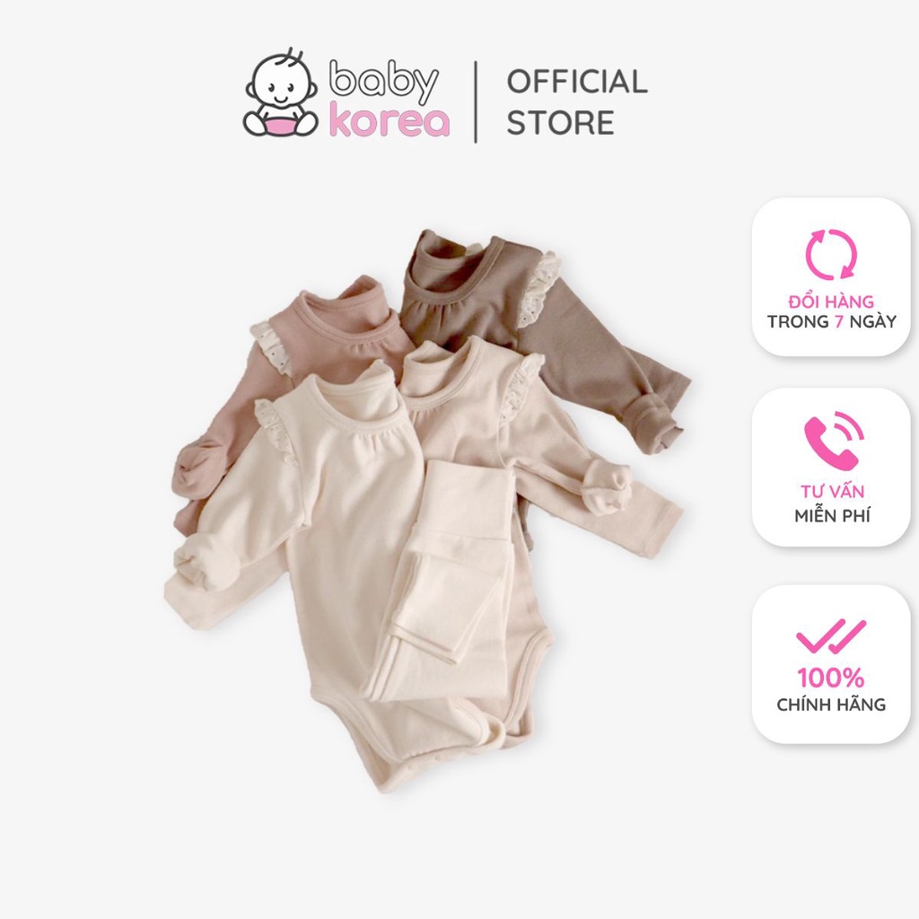 (Chính hãng) Bộ rời áo dài tay kèm quần dài Petit bánh bèo thu đông 2022 Peekaboo made in Korea cho bé gái từ 1-7 tuổi