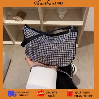 Túi xách đính đá cầm tay đeo chéo