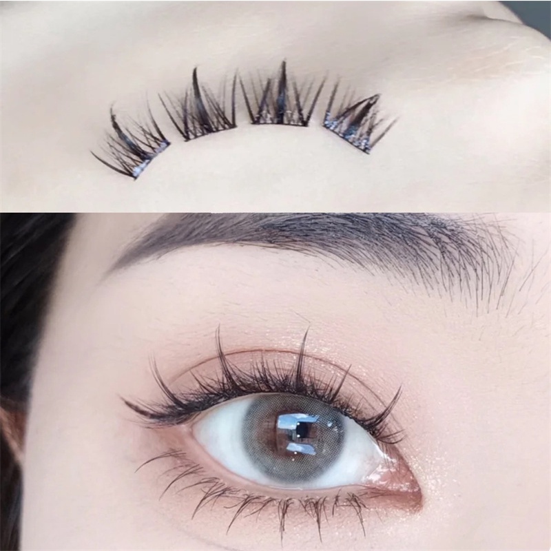 MengJieShangPin Lông Mi Giả Cong Dày Tự Nhiên 3D Có Thể Tái Sử Dụng