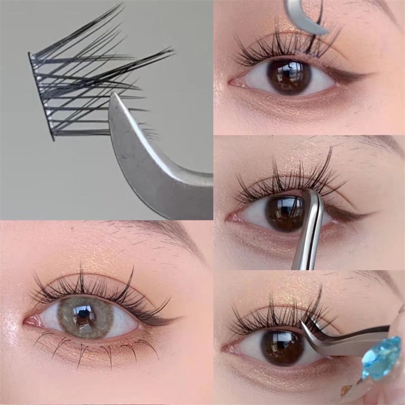 MengJieShangPin Lông Mi Giả Cong Dày Tự Nhiên 3D Có Thể Tái Sử Dụng