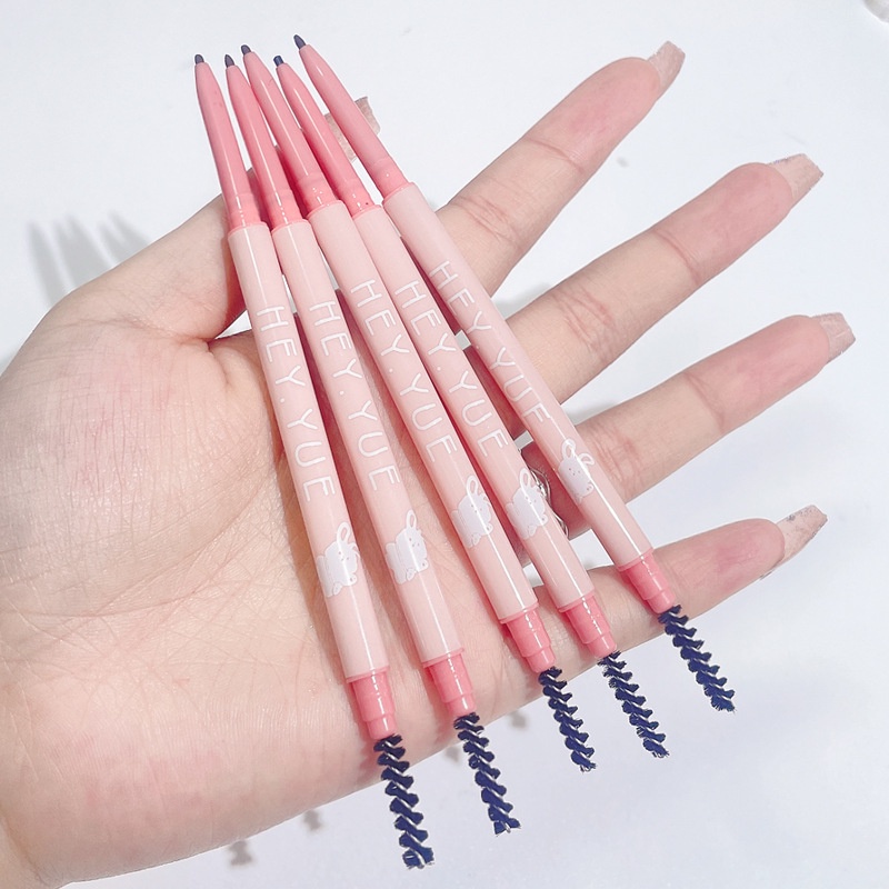 Bút kẻ lông mày HEY.YUE hai đầu siêu mịn lâu trôi tự nhiên chống nước/mồ hôi xoay tự động cho người mới