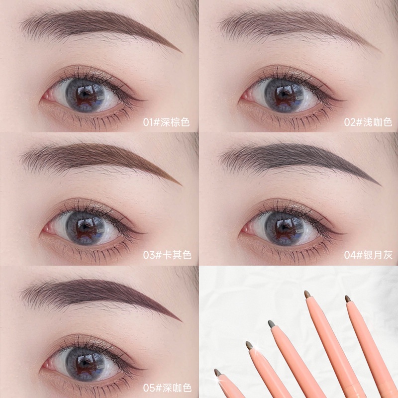 Bút kẻ lông mày HEY.YUE hai đầu siêu mịn lâu trôi tự nhiên chống nước/mồ hôi xoay tự động cho người mới