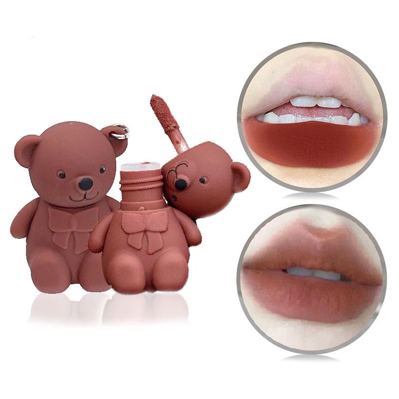 Son Gấu Bear Son Môi Màu Nhung Lì Sắc Son Kem Lì Trang Điểm Tự Nhiên Làm Trắng Môi Màu Sắc Nude Không Phai